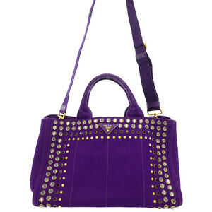 PRADA Canapa Jeweled Handbag Bag